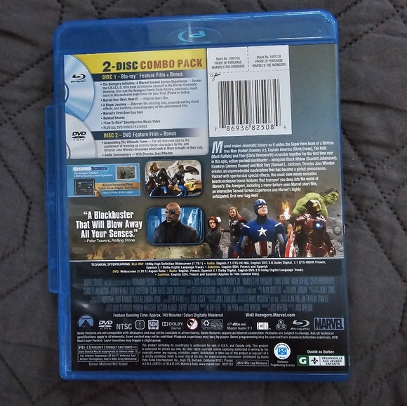 The Avengers: (2012) Joss Whedon Action/Adventure Blu-ray/DVD - Marvel Studios - Picture 2 of 6